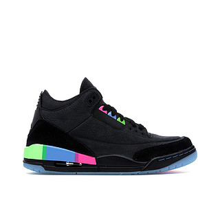 Nike耐克女鞋春季新款Air Jordan 3 AJ3运动舒适耐磨篮球鞋441140-500 AT9194-001/Quai 54黑彩虹 39