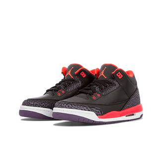 Jordan Brand Air Jordan 3 儿童休闲运动鞋 黑紫红 36