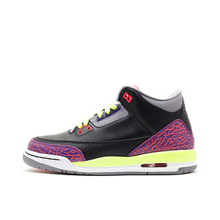 Jordan Brand Air Jordan 3 儿童休闲运动鞋 黑紫 36.5