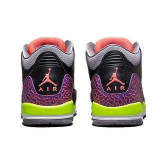 Jordan Brand Air Jordan 3 儿童休闲运动鞋 黑紫 36.5