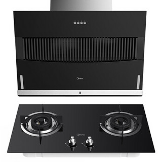 美的（Midea）侧吸油烟机 宽屏拢烟 直吸直排 17立方 4.2KW燃气灶  B61A Q60-T（天然气）