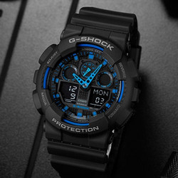 CASIO 卡西欧 G-SHOCK GA-100-1A2 男款双显运动表