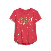 Gap 盖璞 女童纯棉LOGO短袖T恤587185 海军蓝 120cm
