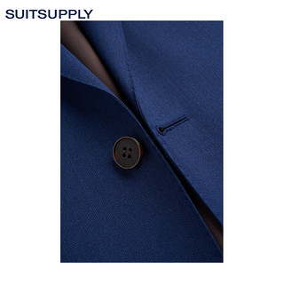 Suitsupply-Lazio中蓝色羊毛平纹商务休闲男士西装三件套