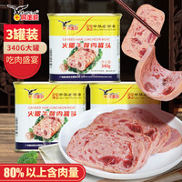 鹰金钱火腿午餐肉340G*3罐火锅底料即食罐头配菜猪肉速食肉制品
