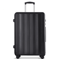 愛可樂 ECHOLAC  万向轮行李箱 防刮TSA密码锁旅行箱 28英寸黑色大容量拉杆箱 双排8轮耐磨抗刮花托运箱008Y