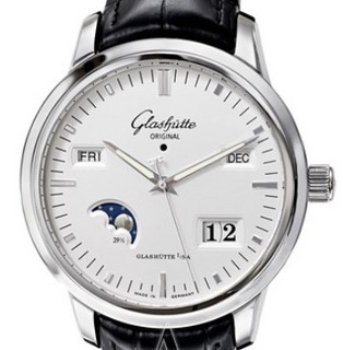 Glashutte 格拉苏蒂 参议员系列 100-02-13-02-04 男士月相日历机械腕表