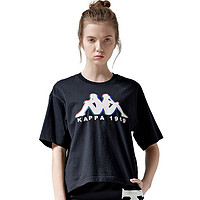 卡帕KAPPA 透气棉质 女款短袖运动T恤 XL 黑色
