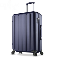 愛可樂 ECHOLAC  万向轮行李箱 防刮TSA密码锁旅行箱 24英寸蓝色拉杆箱 双排8轮耐磨托运箱PCT008Y