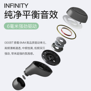 哈曼燕飞利仕（Infinity）I300TWS真无线蓝牙耳机 入耳式运动耳机 防水防汗跑步耳麦安卓苹果手机通用 深空灰