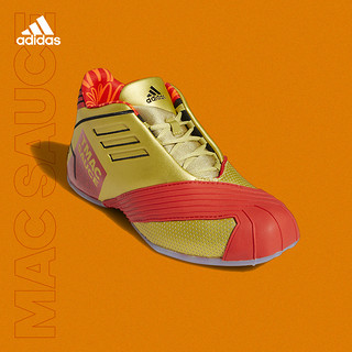 adidas 阿迪达斯 TMAC 1 - McDonalds 篮球鞋 FX2075 (金金属/罂粟红/1号黑色、43)
