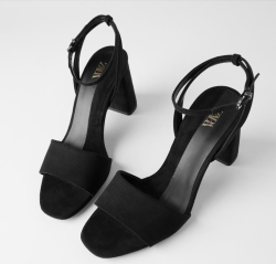 ZARA 12306511040 脚踝绊带粗跟凉鞋