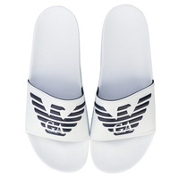 阿玛尼EMPORIO ARMANI Embossed Logo Slide男士拖鞋