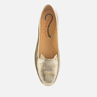 银联爆品日：CHARLOTTE OLYMPIA 金色猫咪平底鞋