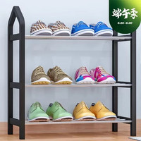 WOJIA 蜗家 多层家用收纳鞋柜简约现代经济型组装防尘鞋架子(K323黑色)