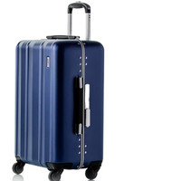 舒提啦抗摔旅行箱铝框拉杆箱24英寸男女静音万向轮登机箱大容量行李箱硬箱子 星空蓝