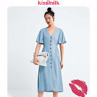 KISSMILK KM53T11K09 女士V领收腰连衣裙