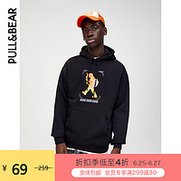 PULL&BEAR 卫衣男潮Rush hour boys印字连帽运动衫新款 09596544