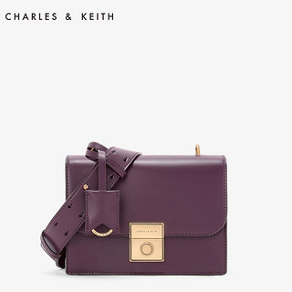 CHARLES＆KEITH 小方包 CK2-80780728 女士金属扣斜跨包翻盖单肩包