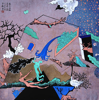 诗意的栖居于大地之上_刘宇_纸本水墨_68.0x68.0cm