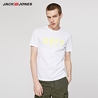 Jack Jones 杰克琼斯 219201510 荧光色胶印字母圆领短袖T恤