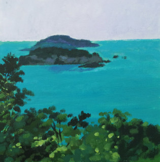 仲夏之蓝邱剑油画