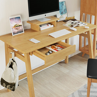 书桌简约家用全实木学生北欧ins写字桌现代台式卧室日式电脑桌