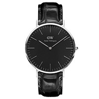 Daniel Wellington DW手表 时尚超薄40mm金边尼龙表带男士石英表腕表