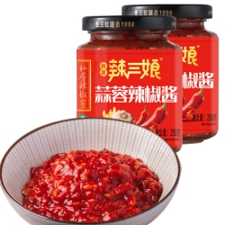 贵三红辣三娘蒜蓉辣椒酱私房下饭菜辣椒酱剁椒拌面拌饭酱蒸扇贝250g*2瓶 *2件