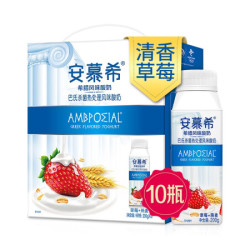 伊利 安慕希希腊风味酸奶高端颗粒 草莓+燕麦200g*10盒 *2件