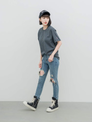 champion 冠军 情侣款 纯色修身基础款经典 T恤 短袖T425HL铁灰 *2件