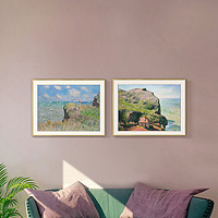 DAKA ART 大咖艺术 莫奈风景复刻版画双联-海边散步、度假小屋