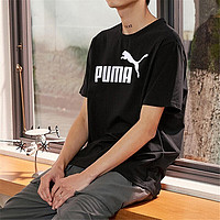 PUMA 彪马 男装春季新款跑步训练经典LOGO款圆领短袖T恤