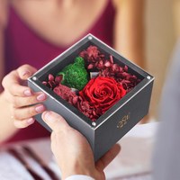 “爱的熊抱”小熊永生花盒