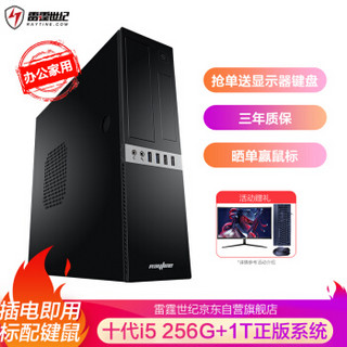 雷霆世纪 飓风K523 十代i5-10400/8G内存/256G+1T/键鼠/正版Win10/商用办公电脑/家用组装台式电脑主机/UPC