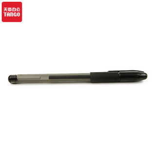 TANGO 天章 办公(TANGO)中性笔签字笔 黑色水性笔大容量 0.5mm半针管头 商务办公用品学生文具医生处方 12支装