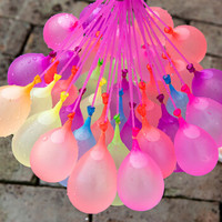 热带森林六一儿童节派对快速注水气球打水仗泳池水球每包3束每束37个共111个气球