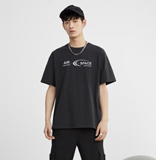 PEACEBIRD MEN 太平鸟 太空系列 BWDAA1116 反光短袖T恤