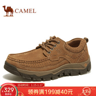 骆驼（CAMEL） 男鞋 牛皮百搭时尚休闲工装鞋子 A932307050 驼色 40