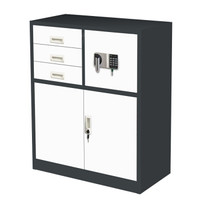 奈高NG钢制文件柜档案资料柜财务凭证柜书柜收纳矮柜偏三保国宝锁保密柜密码柜办公柜灰白
