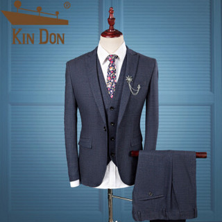 金盾（KIN DON）西服套装 男2019秋季新款修身正装新郎伴郎团韩版西服三件套 F2005-936 深灰色 185