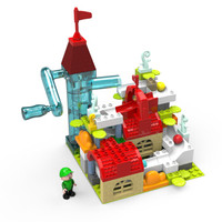 万高（Wangao）大颗粒积木玩具男孩女孩兼容乐高拼装立体拼插滑道儿童玩具静怡小镇1101