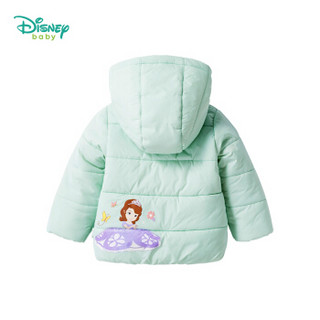 迪士尼(Disney)童装 女童外套秋冬外出棉服宝宝保暖夹棉休闲上衣184S1016 浅绿 24个月/身高90cm