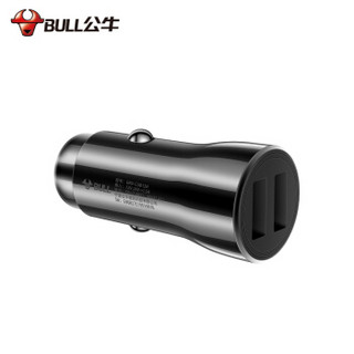 移动端：BULL 公牛 车载充电器 车充点烟器 GNV-CUB12H 黑色塑料车充双USB一拖二