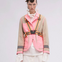 班晓雪 BAN XIAOXUE 设计师品牌 收身双面西装外套 撞色 拼接 Jdesigner 粉色 S