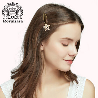 皇家莎莎（Royalsasa）发夹刘海边夹顶夹网红ins仿珍珠花朵侧夹发卡对夹发饰头饰