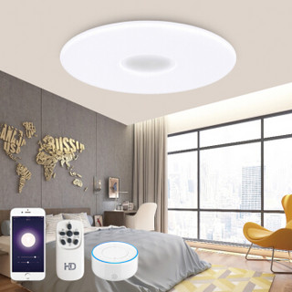 HD 智能LED吸顶灯 客厅卧室灯具 手机WIFI APP控制/AI语音控制 定时/场景设置/调光调色现代简约 星辰 60W