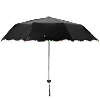 天堂伞 （UPF50+）双层全遮光碰击黑胶三折太阳伞晴雨伞31827E L款