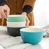 亿嘉IJARL 剑林欧式创意陶瓷碗汤碗面碗吃饭碗4.5英寸米饭碗家用碗 北欧印象 4只装