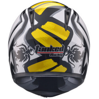 坦克（Tanked Racing）摩托车头盔电动车安全帽可拆卸围脖夏季不闷热 冬季保暖单镜片T159 白色酷客 L码